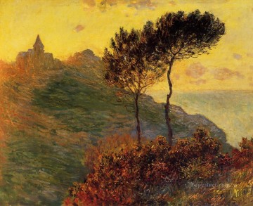  Church Oil Painting - The Church at Varengeville against the Sunset Claude Monet